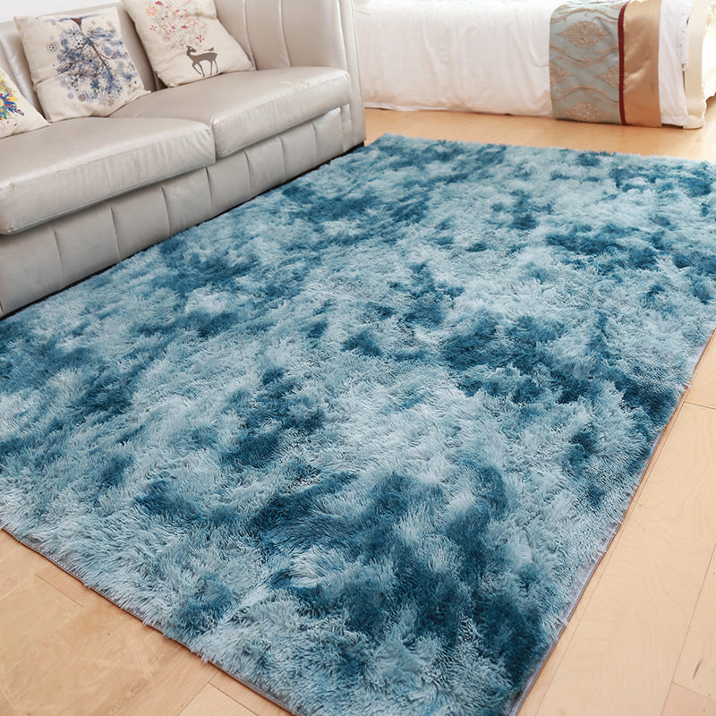 Gradient Tie-dye Plush Rug Indoor Rug Washable Pet Friendly Carpet for Home Decor