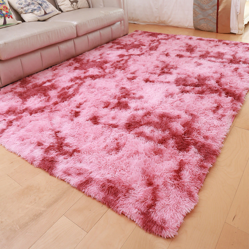 Gradient Tie-dye Plush Rug Indoor Rug Washable Pet Friendly Carpet for Home Decor