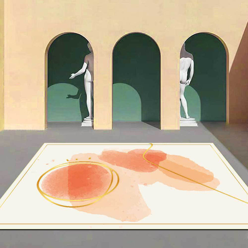 Color Block Rug Area Rug Pet Friendly Polyester Rug for Living Room