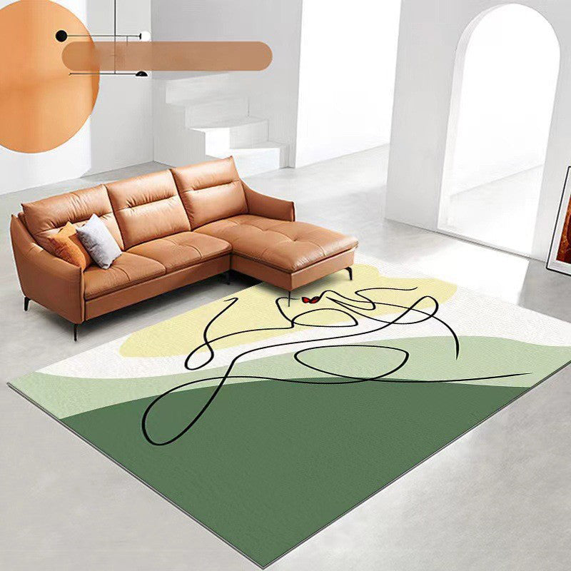Color Block Carpet Indoor Rug Machine Washable Rug for Home Decoration