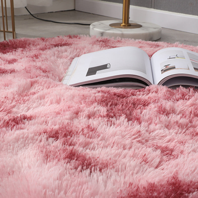 Plush Round Rug Area Rug Polyster Non-Slip Backing Washable Carpet for Bedroom