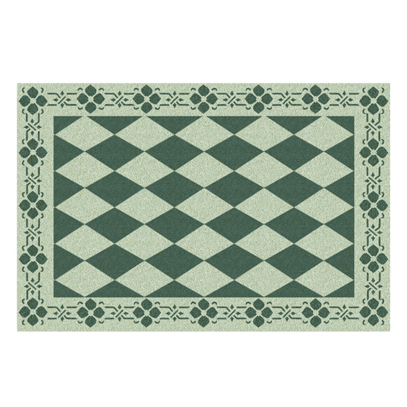 Dark Green Modern Rug Polyester Irregular Spot Rug Washable Rug for Drawing Room
