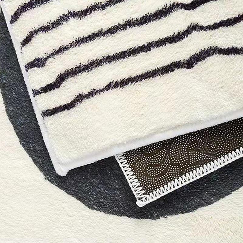 Beige Simplicity Teppich Polyester Linie Teppich Färbung widerstandsfähiger Teppich für Wohnzimmer