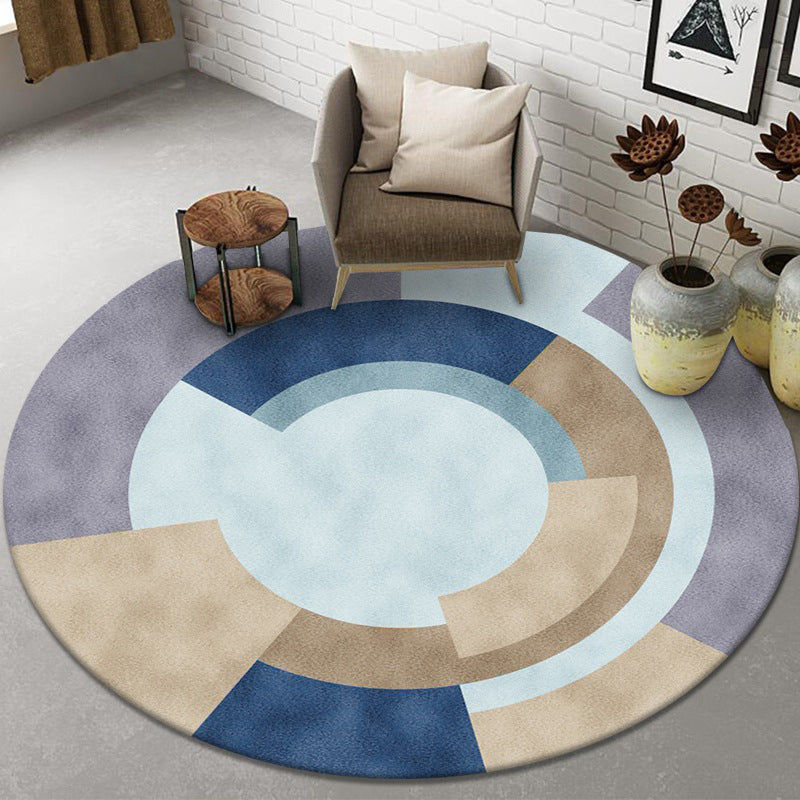 Pink Line Rug Polyester Simple Indoor Rug Stain Resistant Rug for Living Room