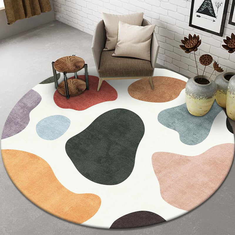 Pink Line Rug Polyester Simple Indoor Rug Stain Resistant Rug for Living Room