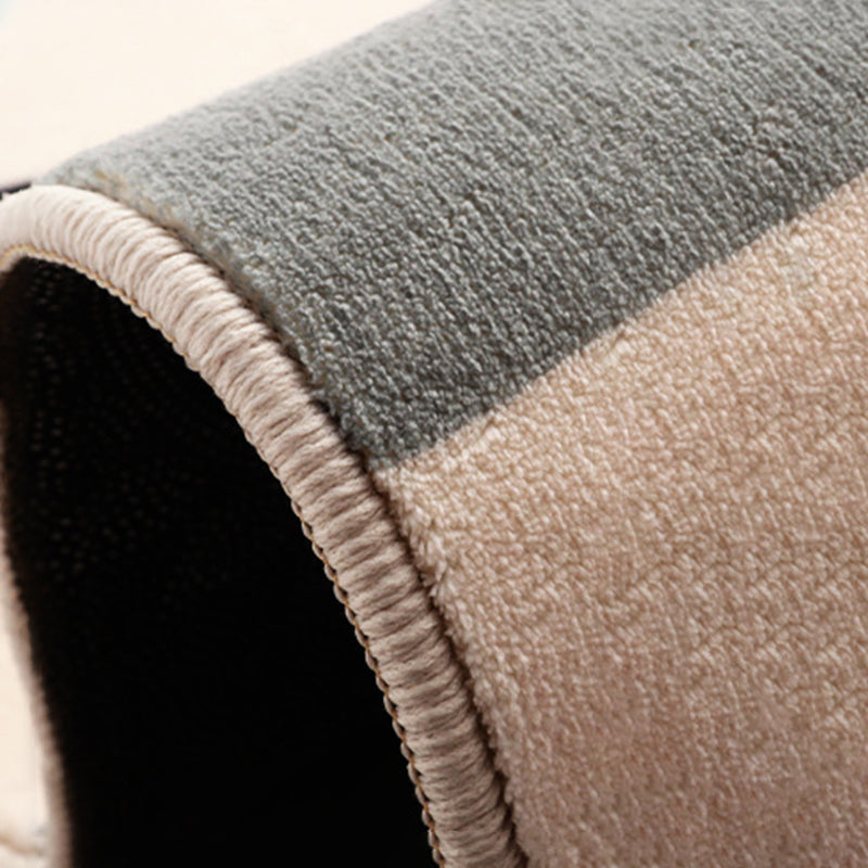 Beige Color Piece Rug Polyester Nordic Rug Non-Slip Backing Rug for Living Room