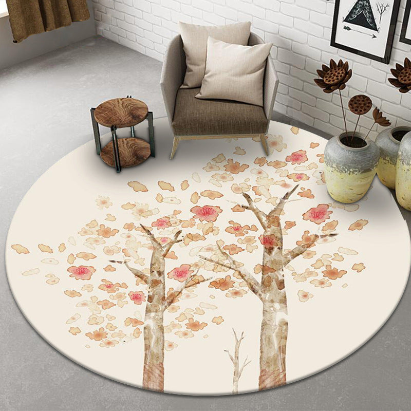Light Pink Flamingos Rug Polyester Simple Rug Washable Rug for Living Room