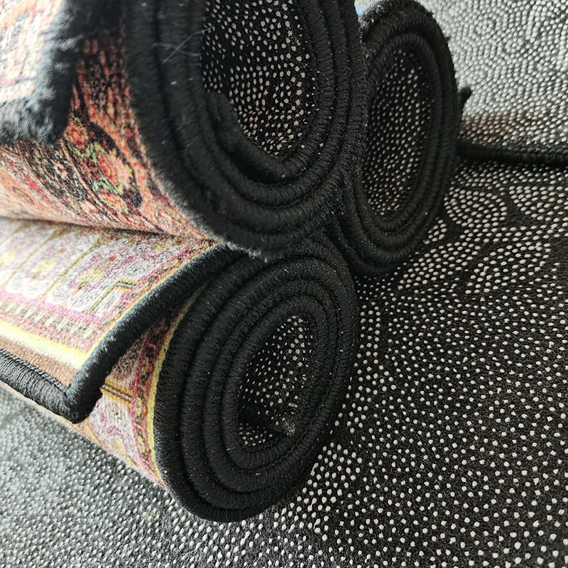 Modern Living Room Area Rug Antique Pattern Polyester Area Carpet Non-Slip Backing Rug
