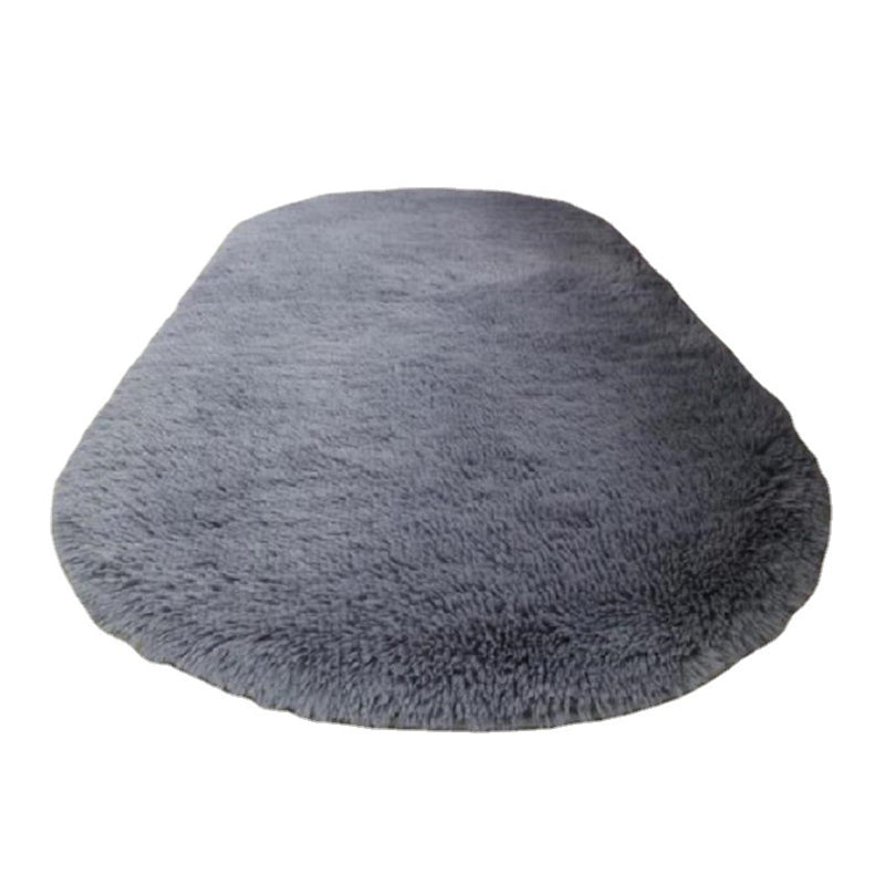 Oval Plush Rug Indoor Rug Non-Slip Backing Machine Washable Area Carpet