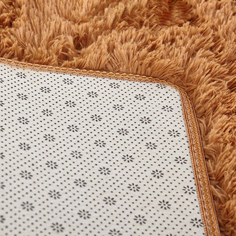 Rectangular Plush Carpet Non-Slip Backing Easy Care Rug Friendly Indoor Rug for Home