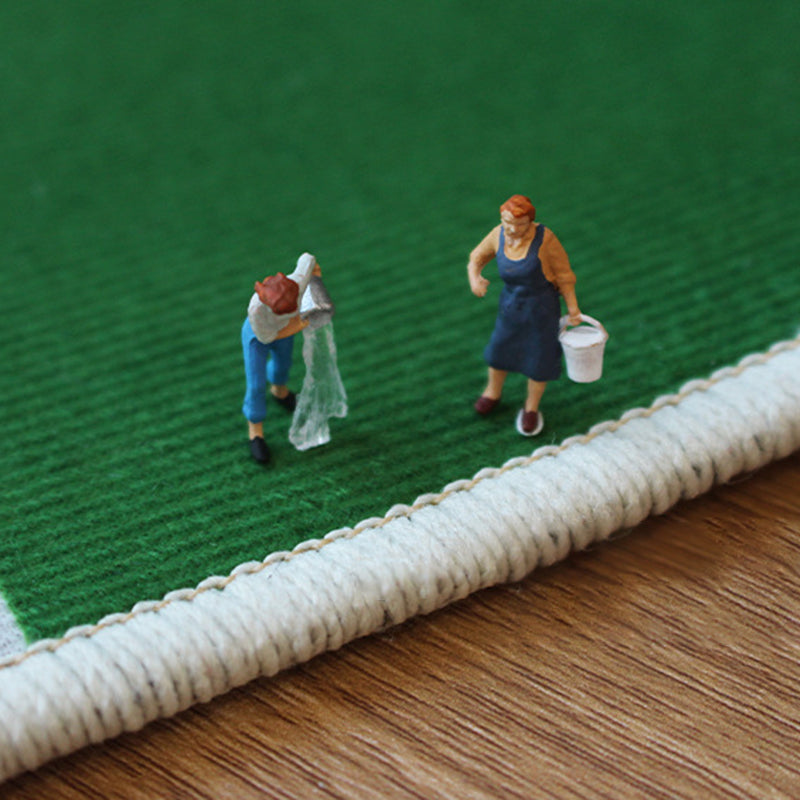 Gray Indoor Rug Trendy Polyester Area Rug Stain Resistant Carpet for Living Room