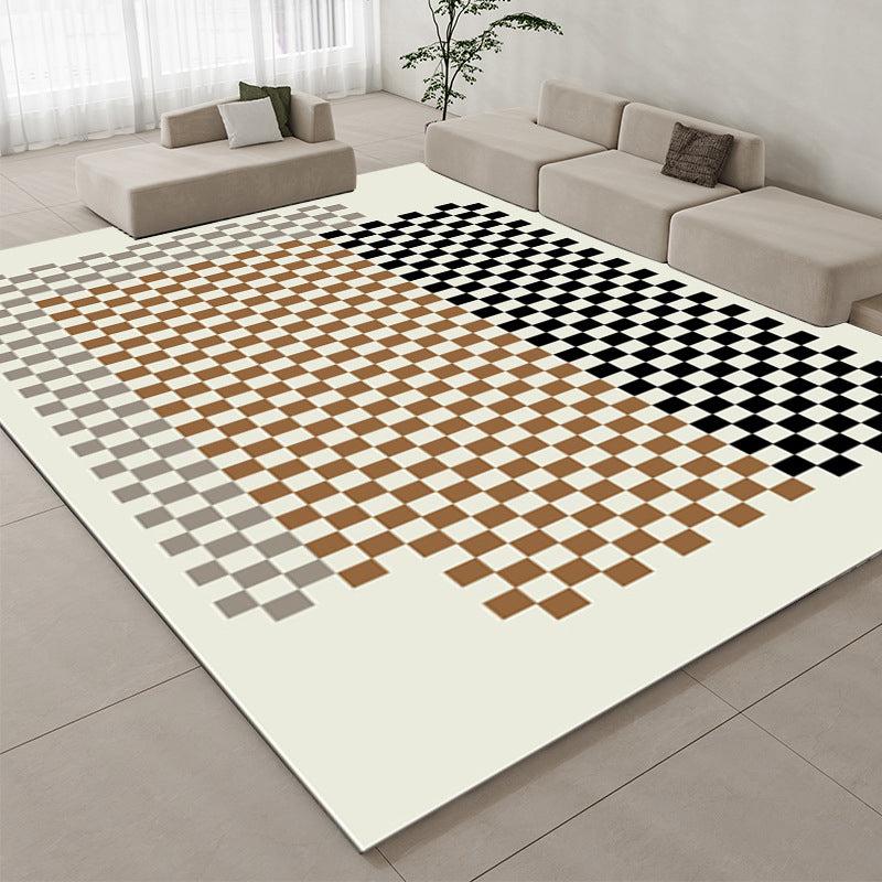 Wit eenvoudig tapijt polyester controle print tapijt vlekbestendig tapijt voor woonkamer