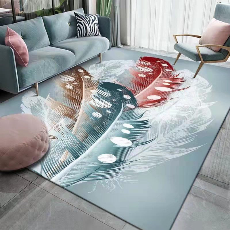 Gold Modern Indoor Rug Polyester Deer Area Rug Stain Resistant Rug for Living Room