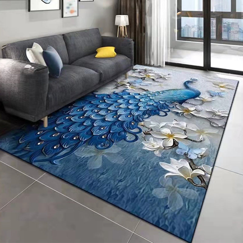 Gold Modern Indoor Rug Polyester Deer Area Rug Stain Resistant Rug for Living Room