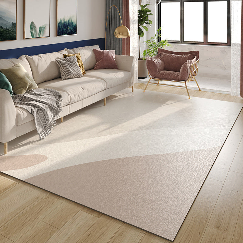 Beige Color Piece Indoor Rug PVC Modern Rug Non-Slip Backing Rug for Home Decor