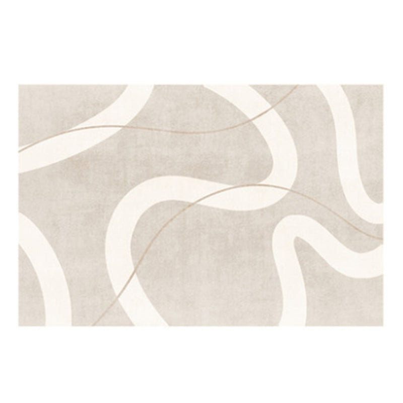Beige Contemporary Rug Polyester Contrast Color Rug Stain Resistant Rug for Home Decor