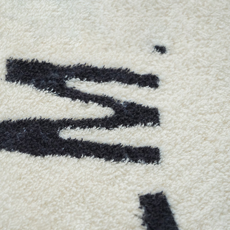 Beige Contemporary Rug Polyester Contrast Color Rug Stain Resistant Rug for Home Decor