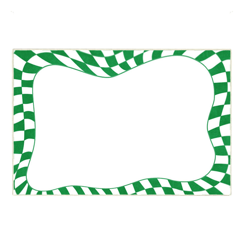 Apricot Square Pattern Rug Polyester Modern Rug Washable Rug for Living Room