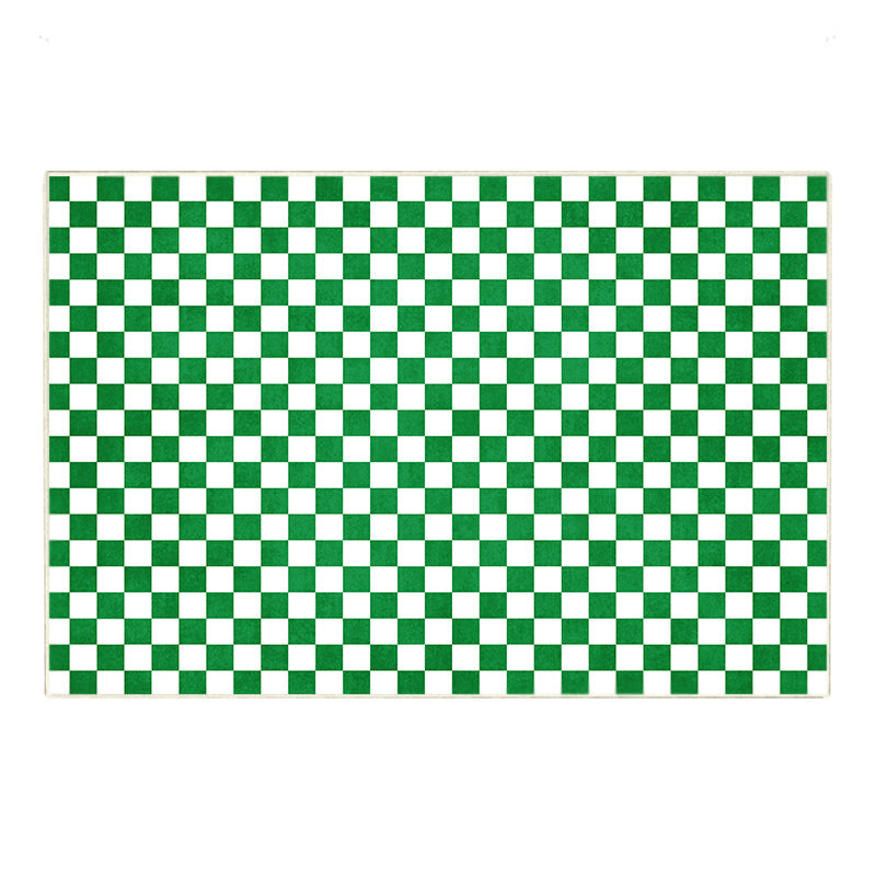 Apricot Square Pattern Rug Polyester Modern Rug Washable Rug for Living Room