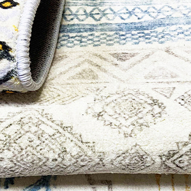 Wit modern tapijt polyester patroon tapijt wasbaar binnenvleedig voor salon
