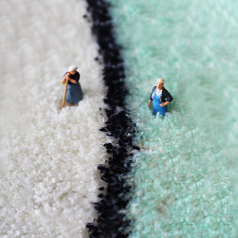 Orange Modern Rug Polyester Graphic Rug Stain Resistant Rug for Drawing Room