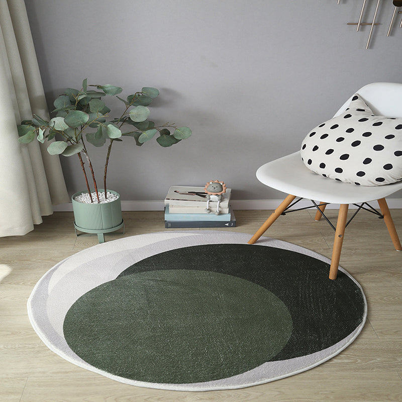 Dark Green Color Piece Carpet Polyester Simple Carpet Washable Carpet for Drawing Room