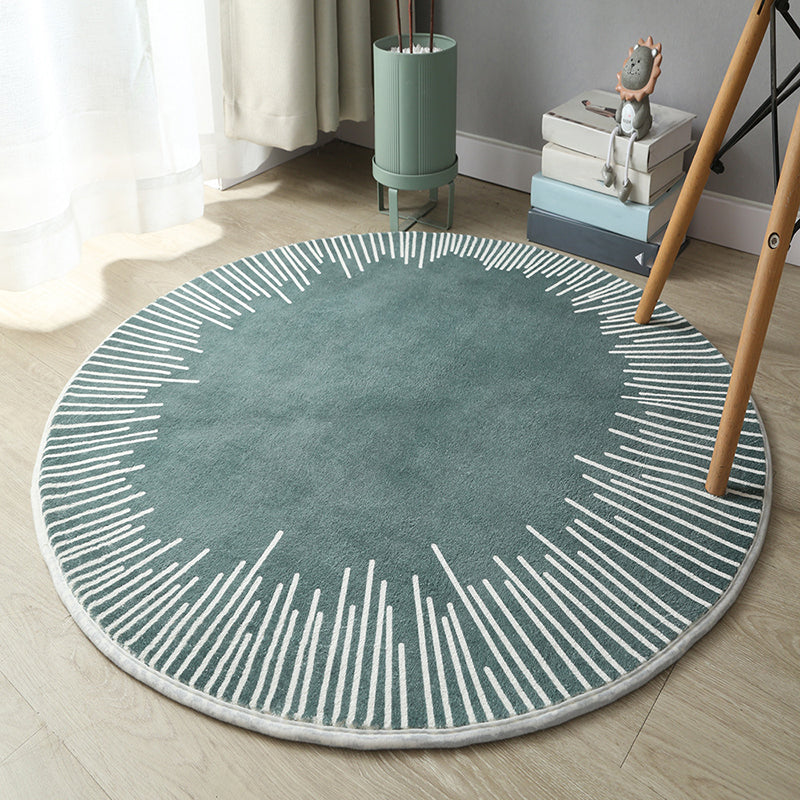 Dark Green Color Piece Carpet Polyester Simple Carpet Washable Carpet for Drawing Room
