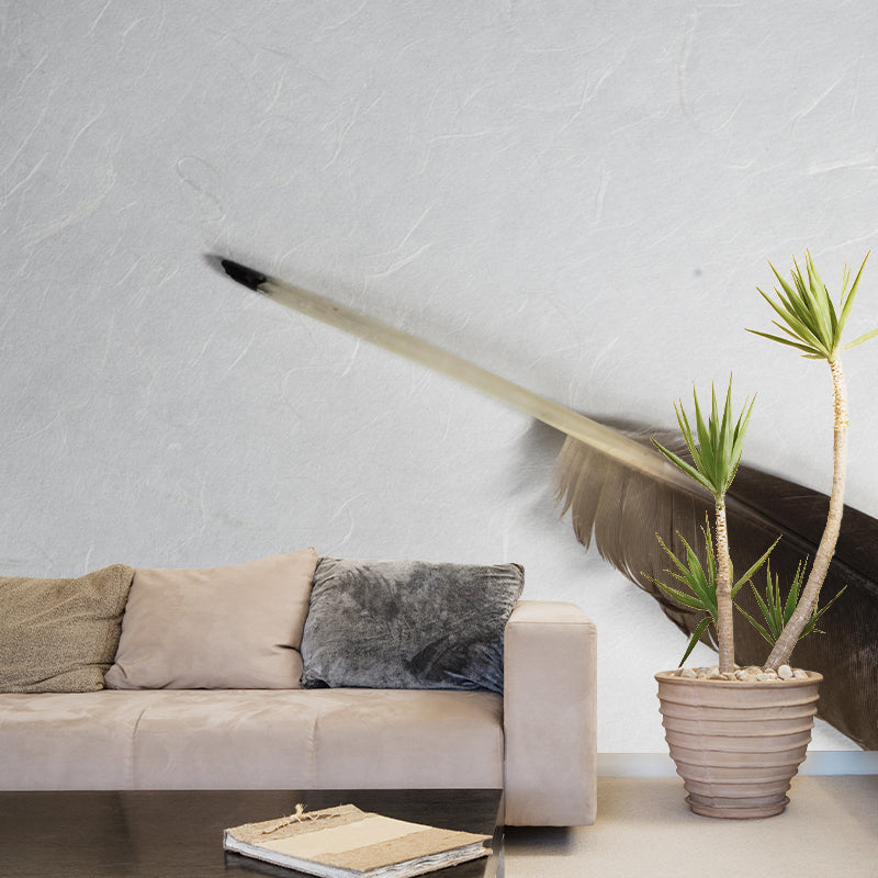 Customized Feather Decorative Murals Sleeping Room Wall Murals