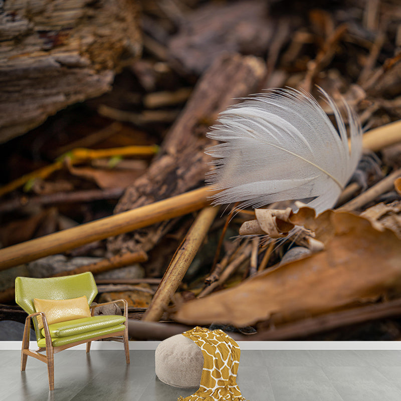 Contemporary Feather Decorative Murals Dining Room Wall Murals Wallpaper