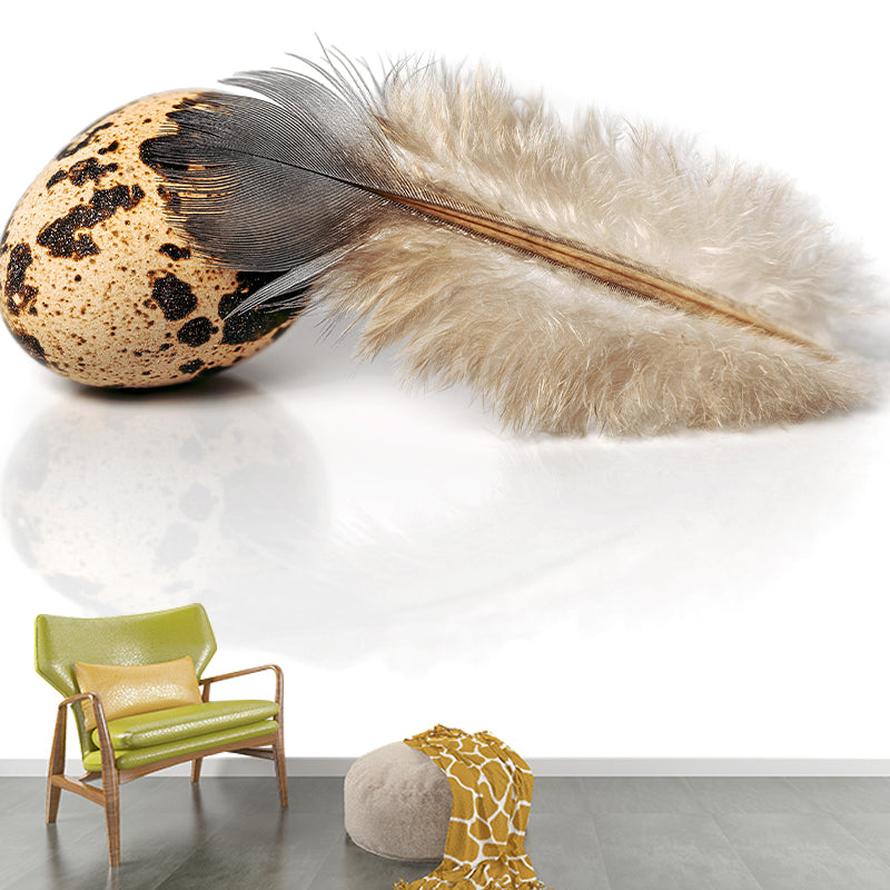 Light Bird Feather Mural Eco-friendly Decorative Wallpaper Home Decor