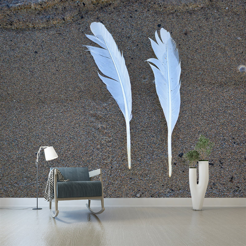 Customized Photography Feather Mural Eco-friendly Decorative Wallpaper for Room