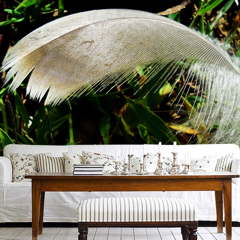Horizontal Photography Bird Feather Mural Eco-friendly Decorative Wallpaper for Home