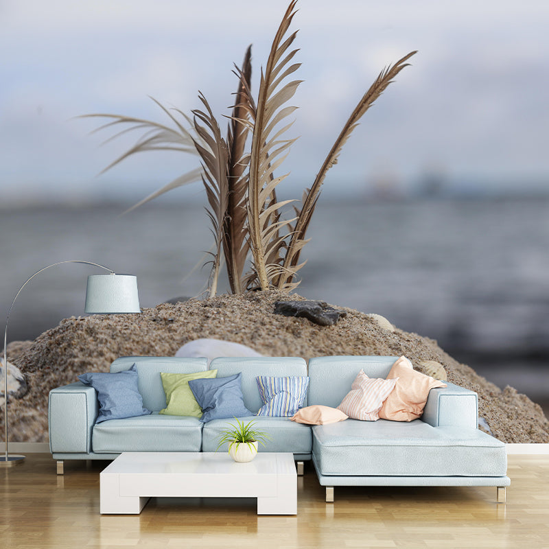 Bedroom Bird Feather Mural Eco-friendly Decorative Wallpaper