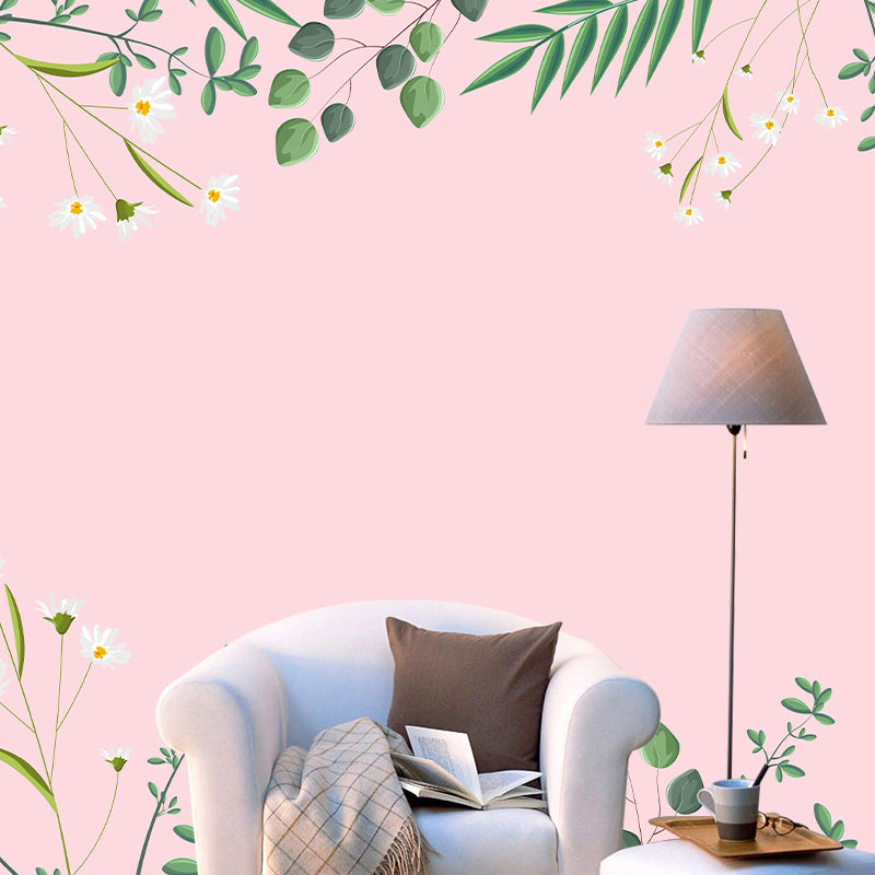 Stain Resistant Tropical Plants Murals Eco-friendly Wallpaper