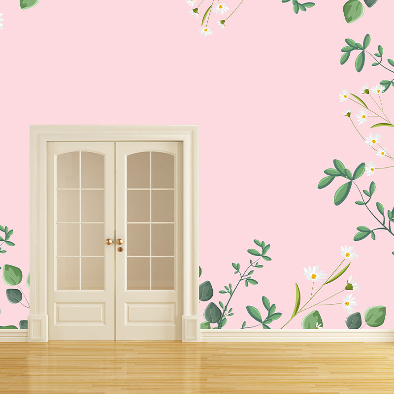 Stain Resistant Tropical Plants Murals Eco-friendly Wallpaper