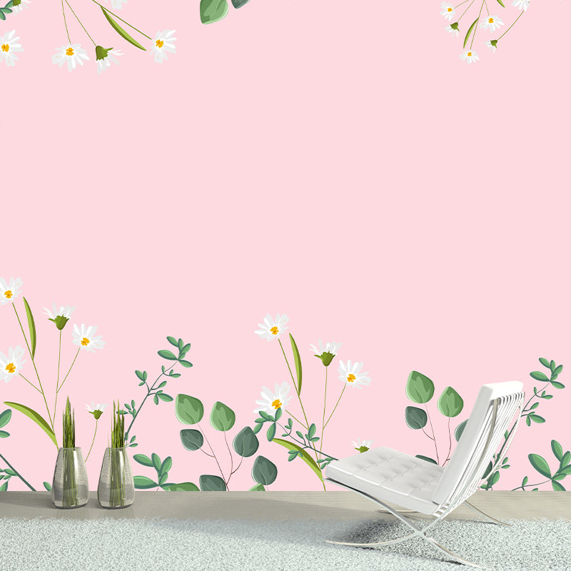 Stain Resistant Tropical Plants Murals Eco-friendly Wallpaper