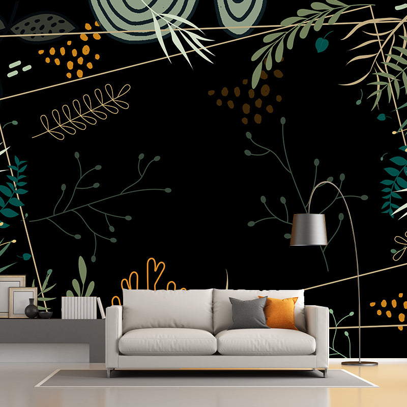 Customized Illustration Tropical Plant Mural Eco-friendly Wallpaper Wall Decor