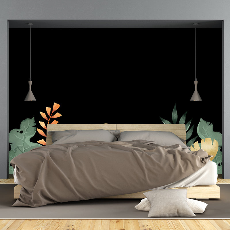 Horizontal Illustration Tropical Plant Mural Eco-friendly Decorative Wallpaper for Room