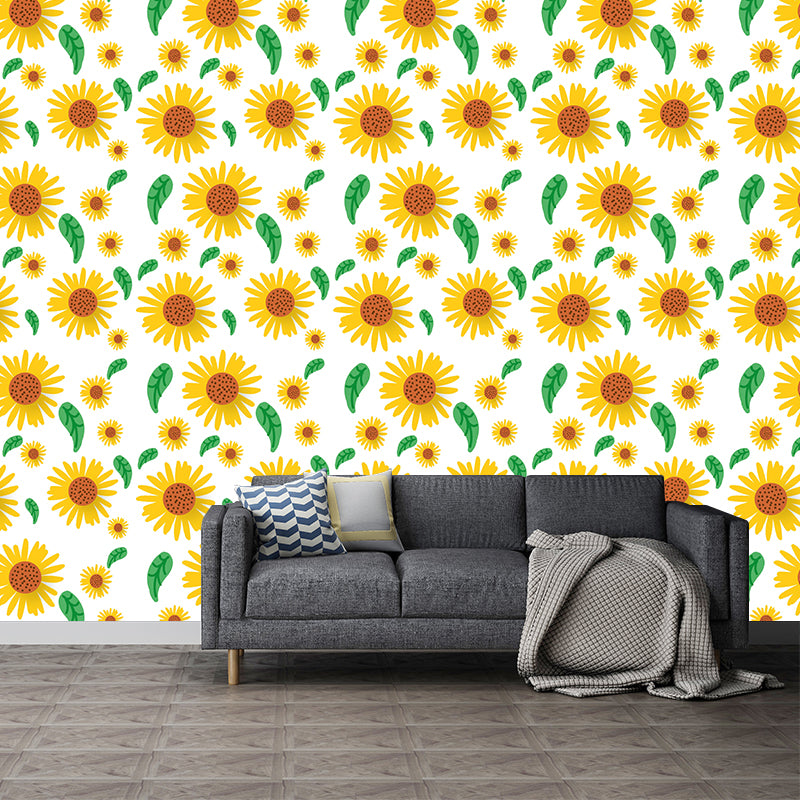 Horizontal Illustration Tropical Plant Mural Eco-friendly Decorative Wallpaper for Room