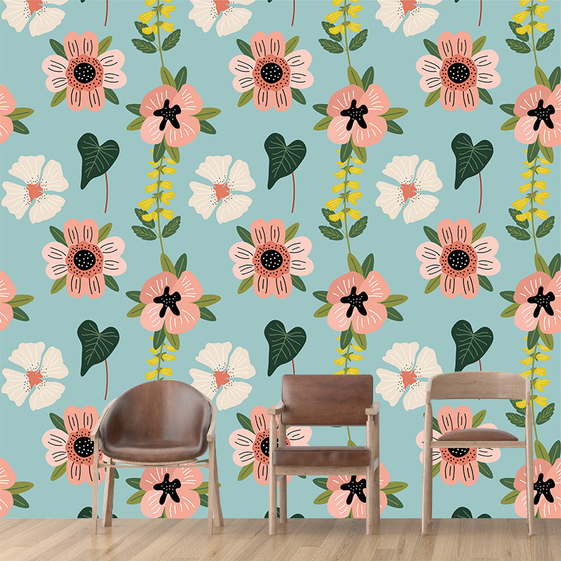 Horizontal Illustration Tropical Plant Mural Eco-friendly Decorative Wallpaper