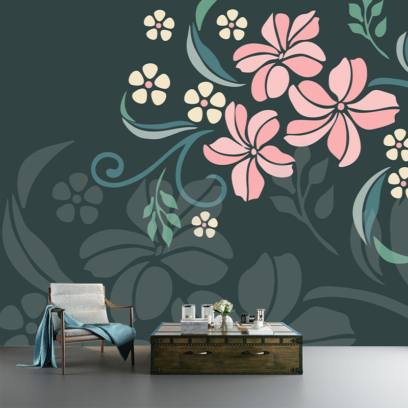 Tropical Style Illustration Plant Mural Eco-friendly Decorative Wallpaper Wall Decor