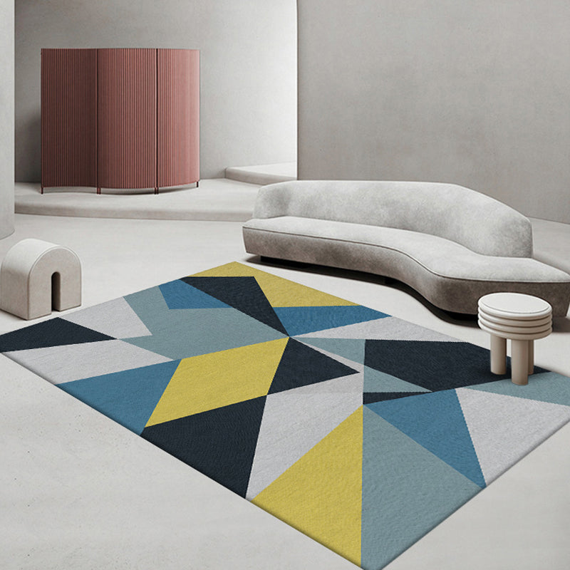 Geometric Polyester Rug Indoor Rug Washable Pet Friendly Carpet for Home Decor