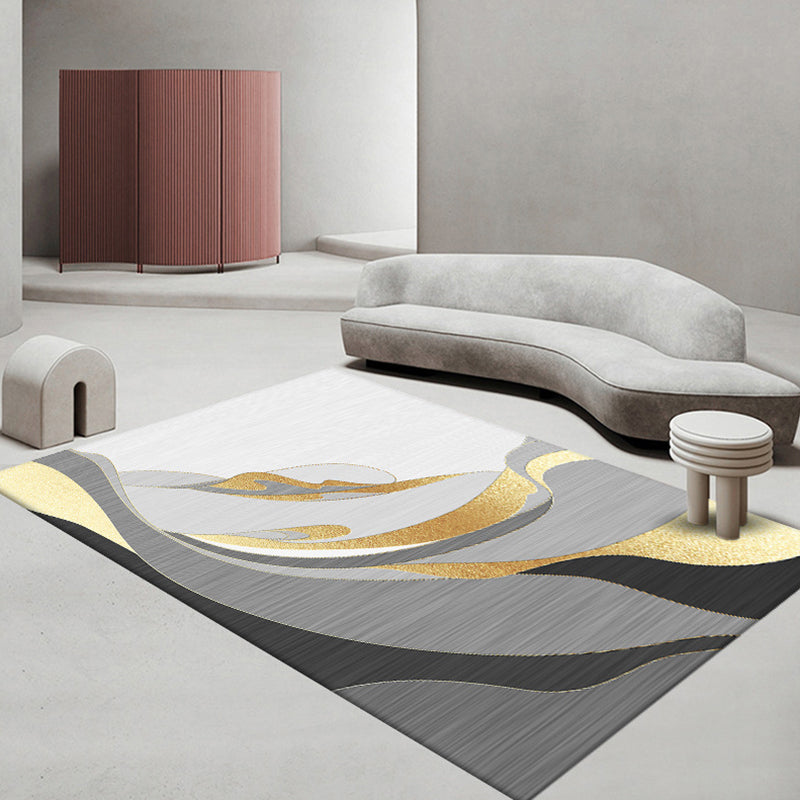 Geometric Polyester Rug Indoor Rug Washable Pet Friendly Carpet for Home Decor