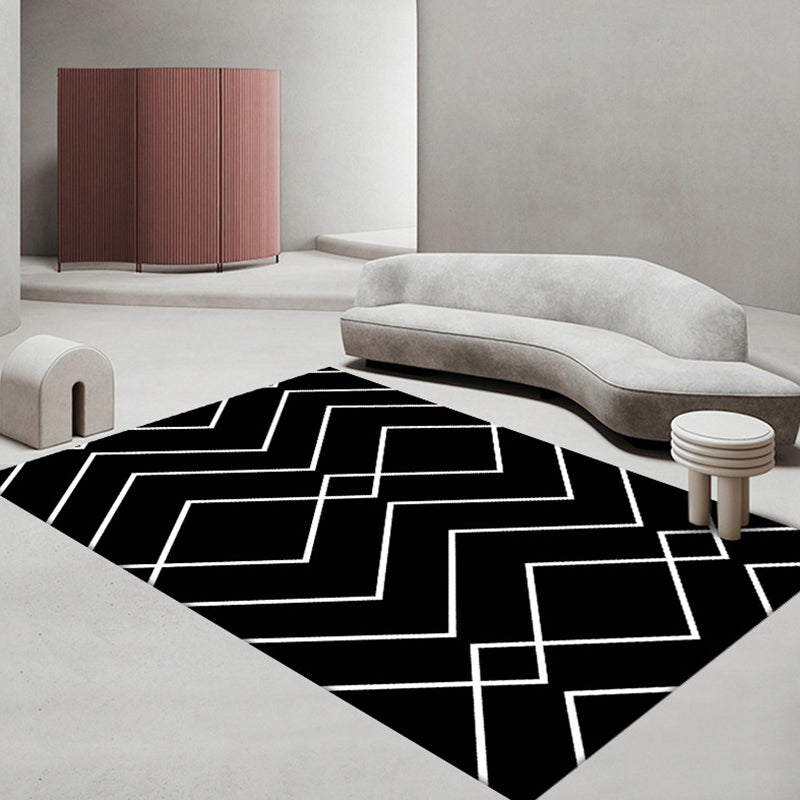 Geometric Polyester Rug Indoor Rug Washable Pet Friendly Carpet for Home Decor