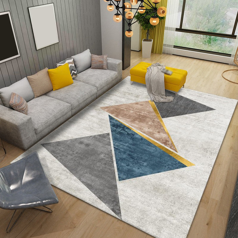 Orange Modern Carpet Polyester Striped Area Carpet Stain Resistant Carpet for Drawing Room