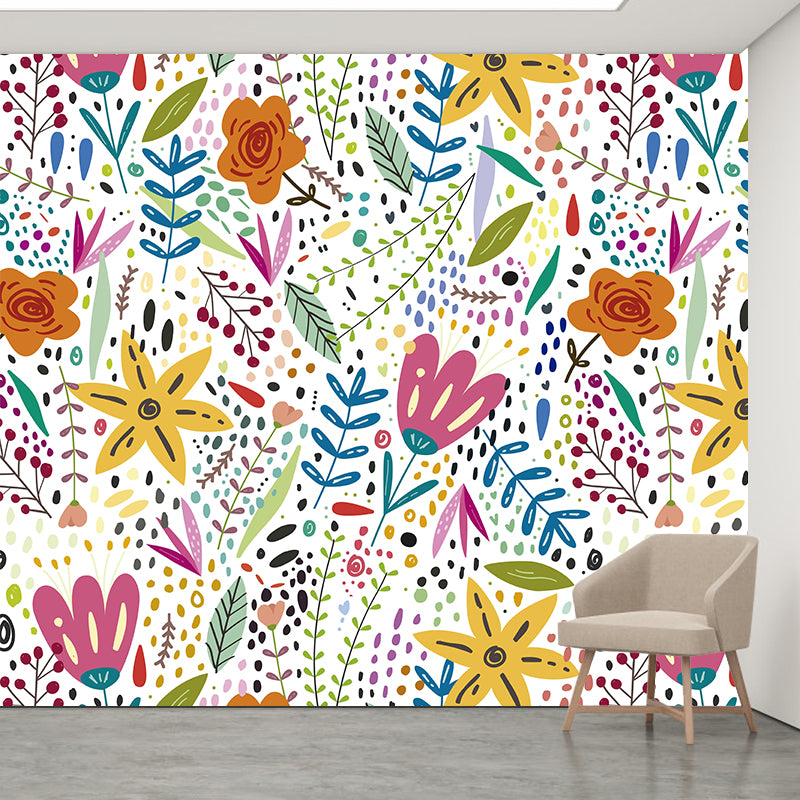 Horizontal Illustration Tropical Plant Mural Eco-friendly Wallpaper Home Decor