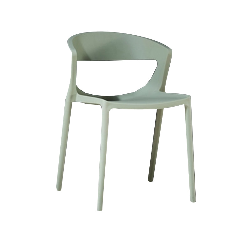 Silla de comedor de plástico de estilo contemporáneo, sillas laterales sin brazos para cocina