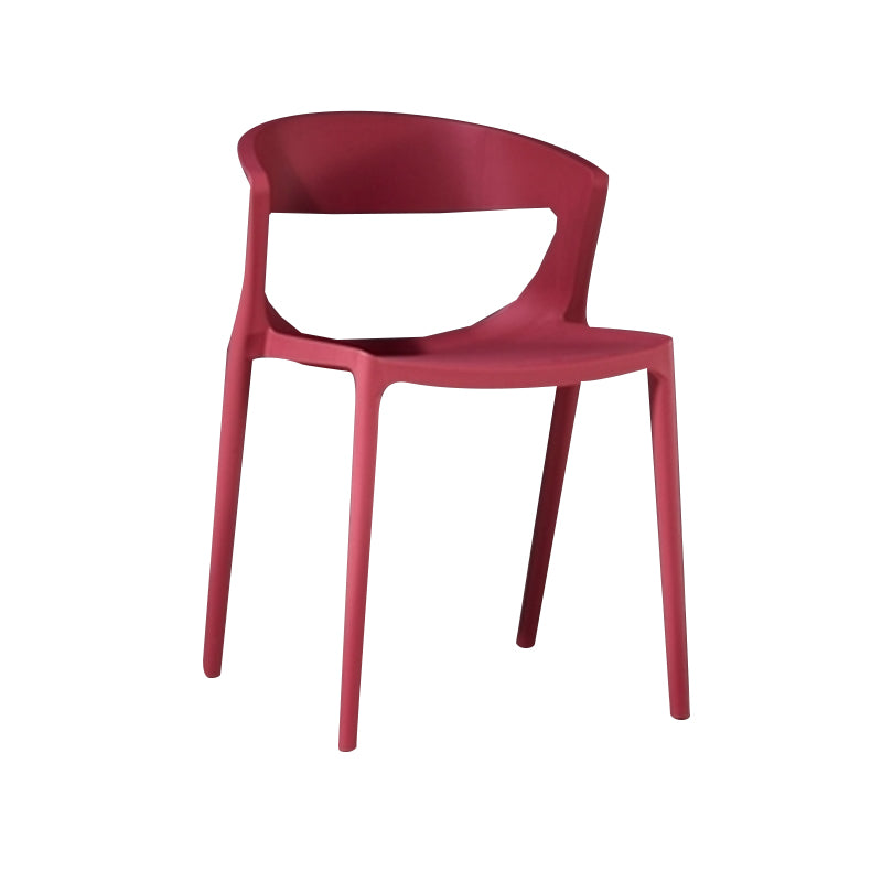 Silla de comedor de plástico de estilo contemporáneo, sillas laterales sin brazos para cocina