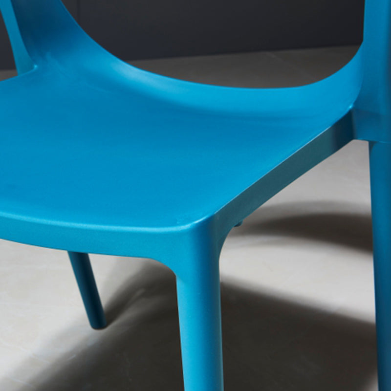 Silla de comedor de plástico de estilo contemporáneo, sillas laterales sin brazos para cocina