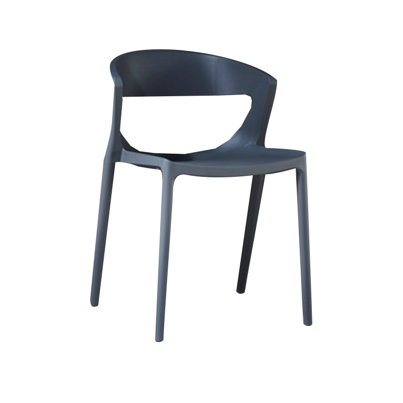 Silla de comedor de plástico de estilo contemporáneo, sillas laterales sin brazos para cocina